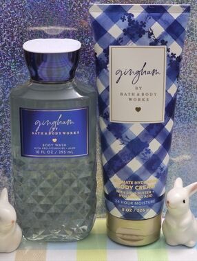 Bath & Body Works Gingham Body Wash & Body Cream Set NEW